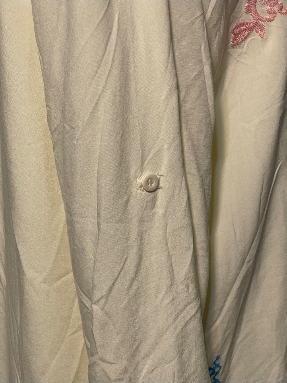 Laura Klein Boho Embroidered Tunic Top Cream Floral Southwest Peasant Blouse XL - Picture 7 of 11
